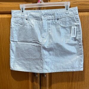 Old Navy Shimmering Silver Mini Skirt